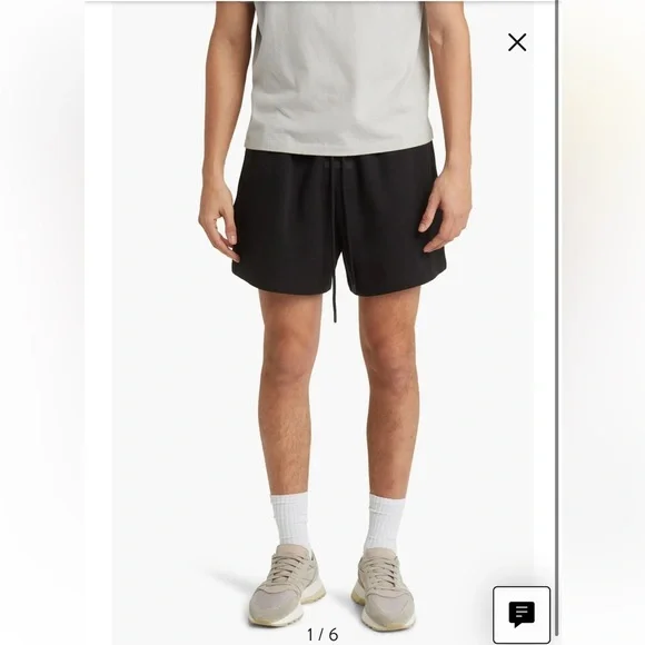 ESSENTIALS Fear of God Running Shorts Black Drawstring Loungewear Athleisure L - Picture 4 of 14